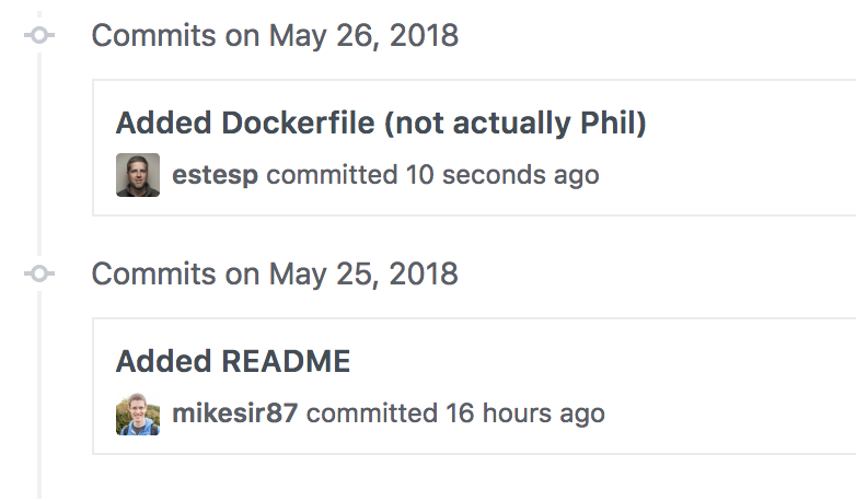 Faked commit on GitHub