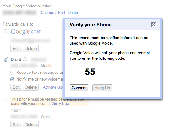 Verify your Phone prompt