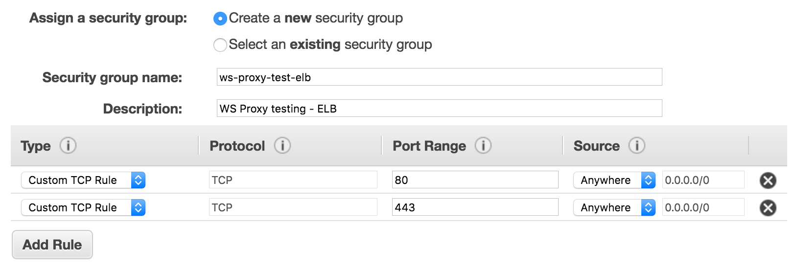 ELB Security Group Definition